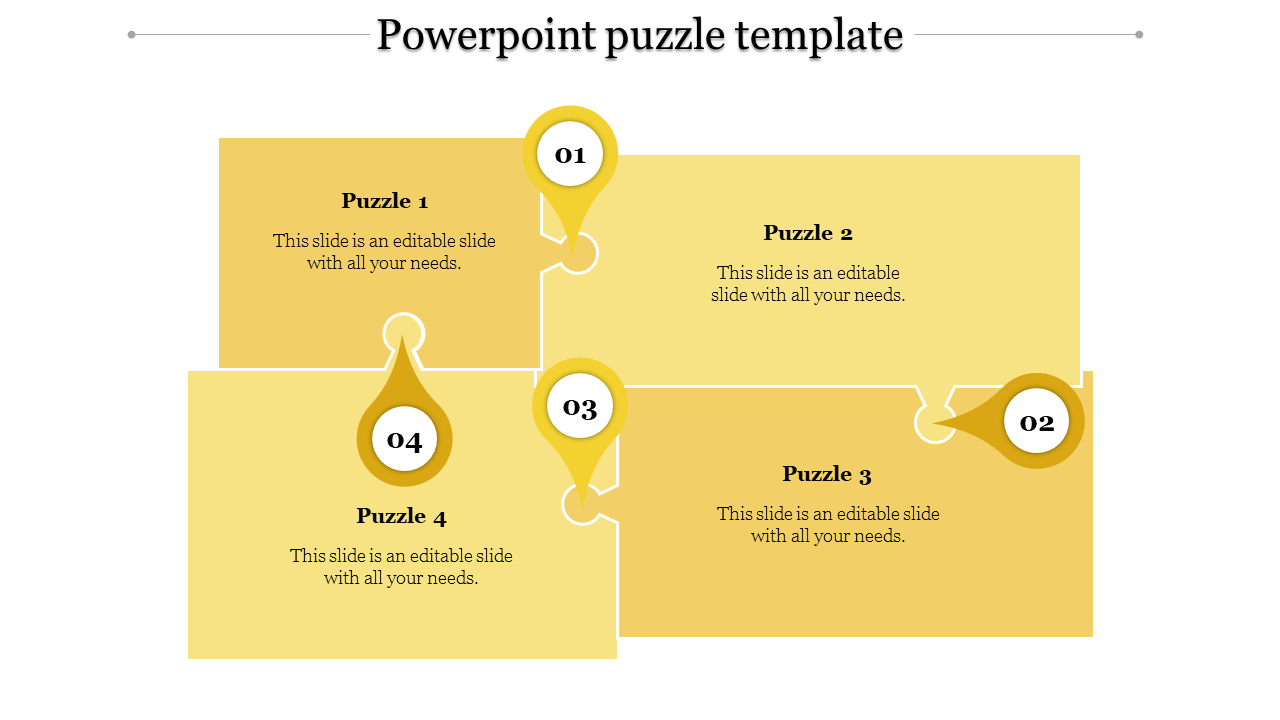 powerpoint puzzle template-powerpoint puzzle template-4-Yellow